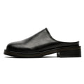 Thick Sole Slip-On Leather Mules